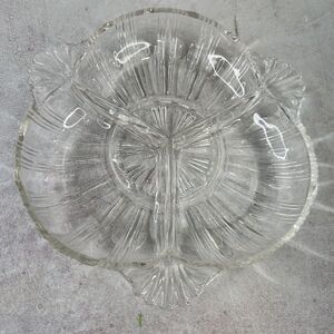 Vintage Hazel Atlas 572 Clear 3-Part‎ Relish Dish 7"